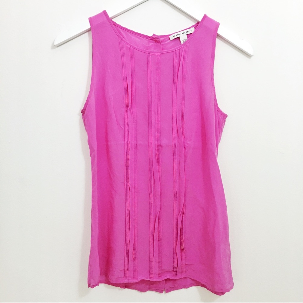 Pink Banana Republic Silk Tank Top